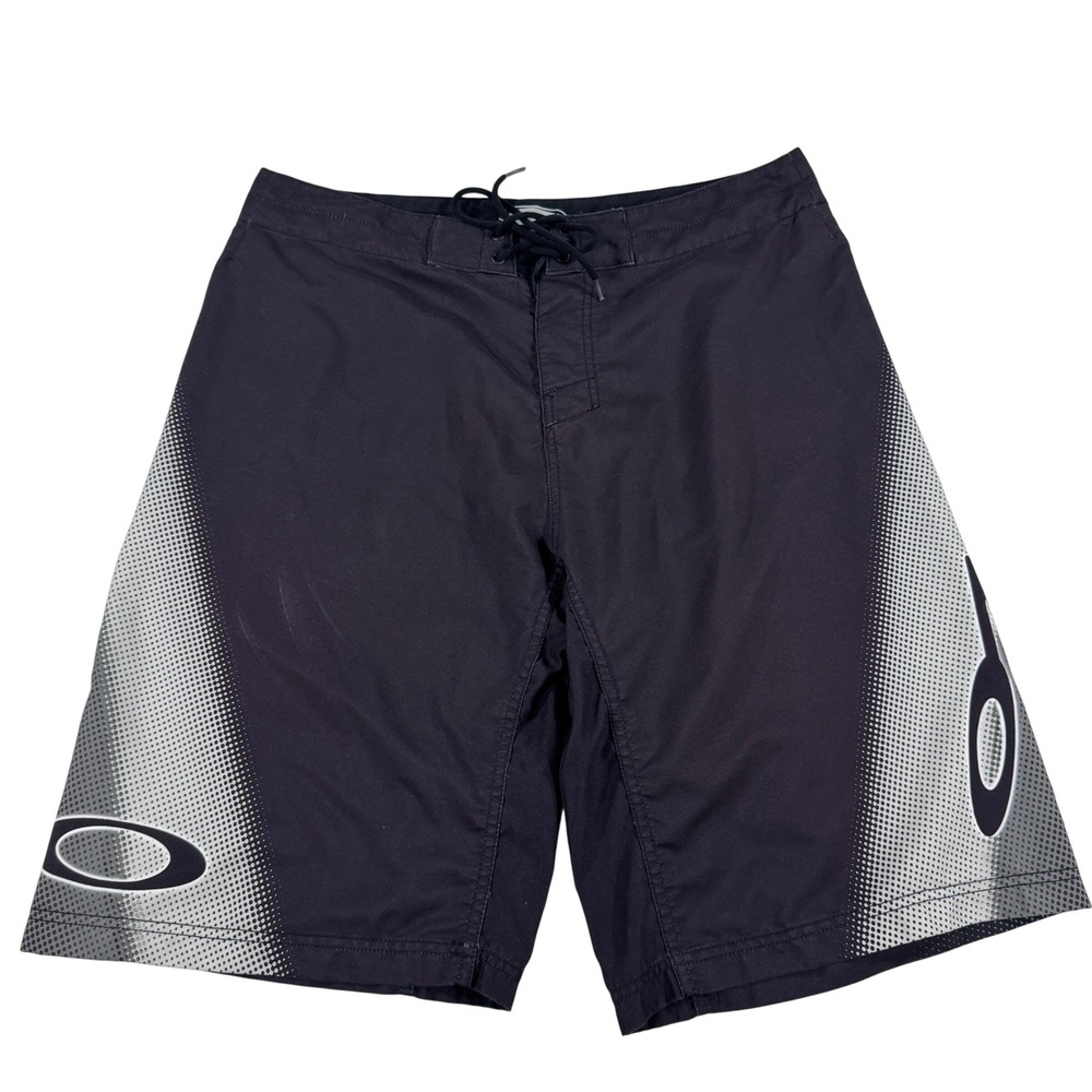 Oakley Board Shorts Men's 36 Side Logo Spellout Swim Trunks Y2K Surf Baggy